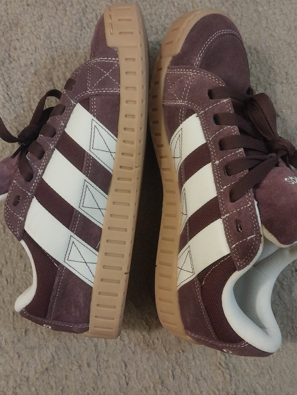 adidas Men's Suede Sneakers in Brown and White with Gum Sole